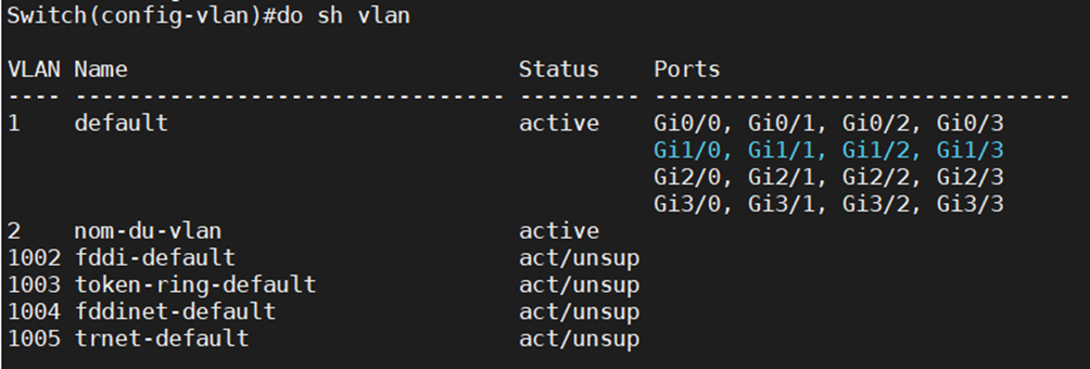 Lister les vlans