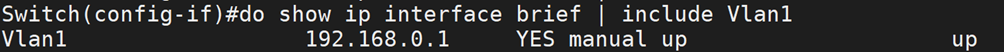 Configuration vlan 1