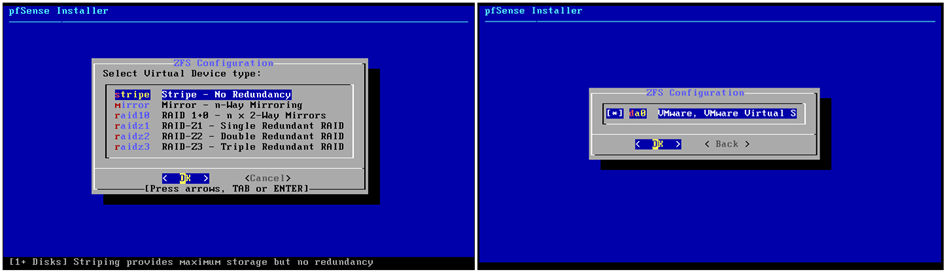 Etape 5 et 6 installation pfsense